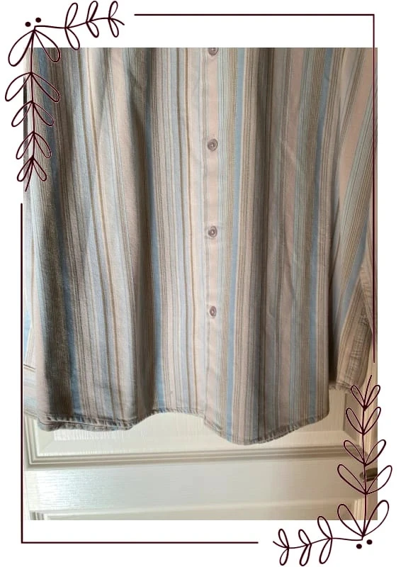 Beige long-sleeved shirt with blue & brown stripes XL Jules – photo 3